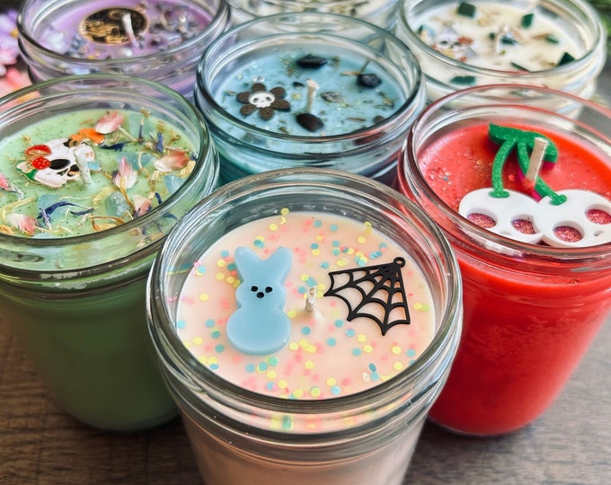 Spooky Spring Halloween Candles, Horror Candles, Springoween, Scary Movie Lover Gifts, Crystal Candles, Spooky Season Gifts, Creepy, Gothic