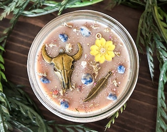 Stay Wild Boho Western Decorative Candle - Wood & Leather Scent