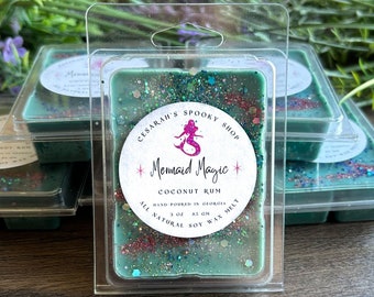 Mermaid Magick Melt ~ Coconut and Rum Scented - Summer Wax Melts - Witchy Apothecary, Mystical Wax Melts, Magical Wax Melts, Snap Bar Wax