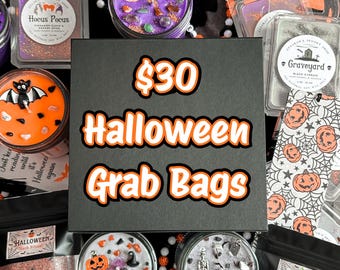 Halloween Grab Bag - Spooky Gift Box with Candles, Wax melts, Bath Rituals, Jewelry, Stationary