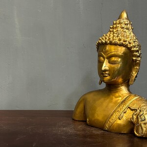 Messing Buddha Büste: Handgemachtes Zen Dekor Bild 4