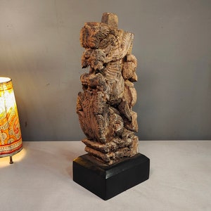 Antique Indian Wood carving. Yali Jali. Exquisite and rare Artifact from South India.