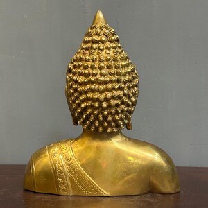 Messing Buddha Büste: Handgemachtes Zen Dekor Bild 3