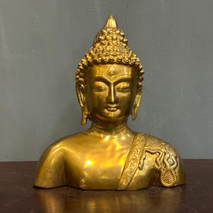 Messing Buddha Büste: Handgemachtes Zen Dekor Bild 1