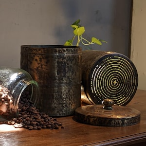 Antique Indian Bronze Decoction Coffee Maker – Handcrafted Vintage Kitchenware – South Indian Filter Pot