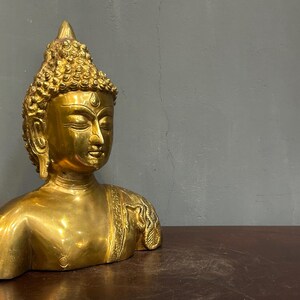 Messing Buddha Büste: Handgemachtes Zen Dekor Bild 2