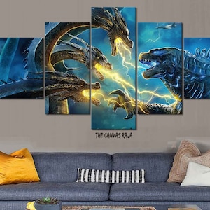 Kids Room WALL ART Decor Godzilla Fantasy Poster Hanging Print Painting