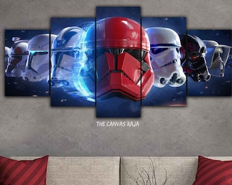 Clone Trooper Helmet 5 Panel Wall Art Canvas Print