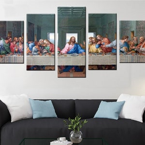 Jesus Last Supper Framed Christian Wall  Art Christmas Decor Painting Canvas