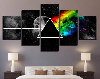 Rock Music Pink Floyd  5 Piece  Wall Art Canvas Poster Panel Decor Painting