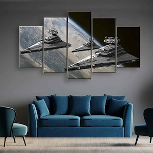 Imperial Star Destroyer Ship Canvas Poster Panel Wall Art Print Fan Gift