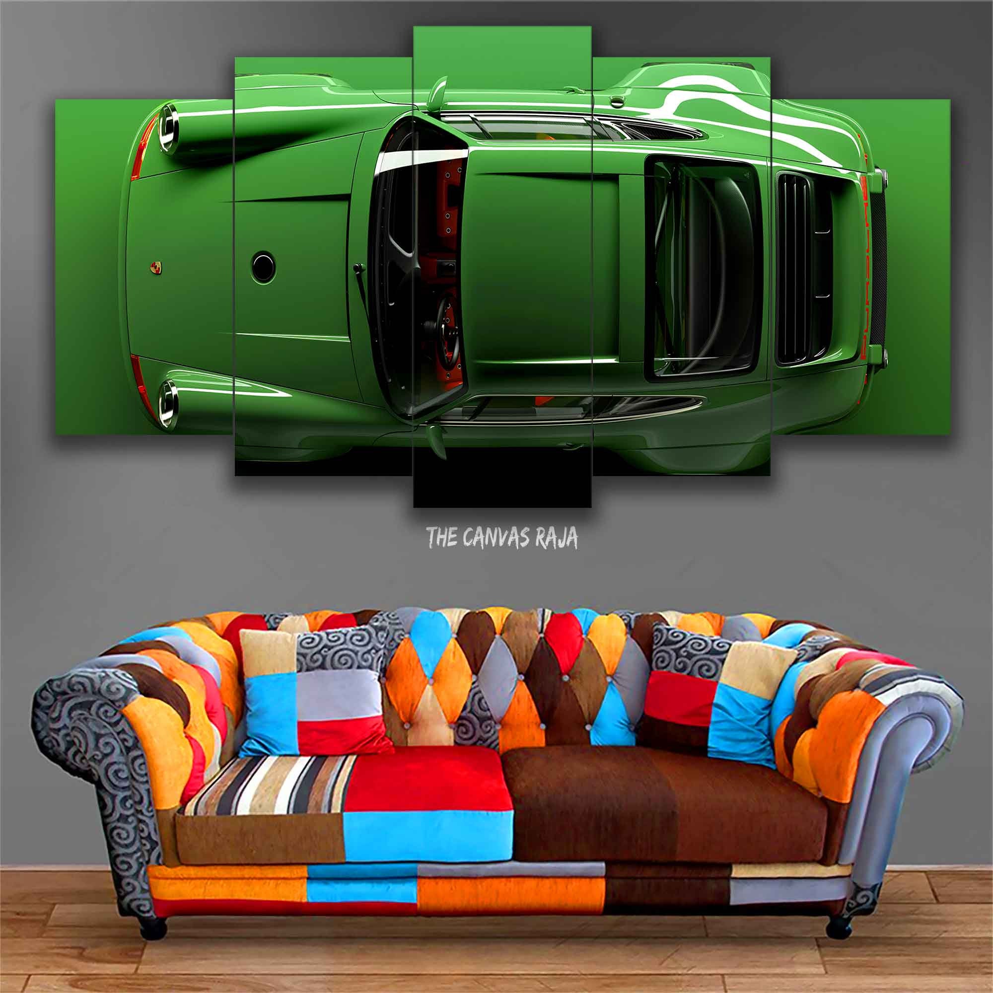 Green Car Garage Wall Art Decor 911 Carrera Canvas Print Decor Etsy