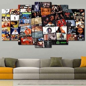 90s Hip Hop Gift Classic Old School Nostalgia Music Wall Art Rap Canvas Album Cover Collage Party Decorations