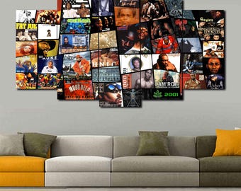 90s Hip Hop Gift Classic Old School Nostalgia Music Wall Art Rap Canvas Album Cover Collage Party Decorations