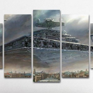 5 Piece Star Destroyer Canvas Wall Art Panel Print Hanging Decor Gift For Him Her