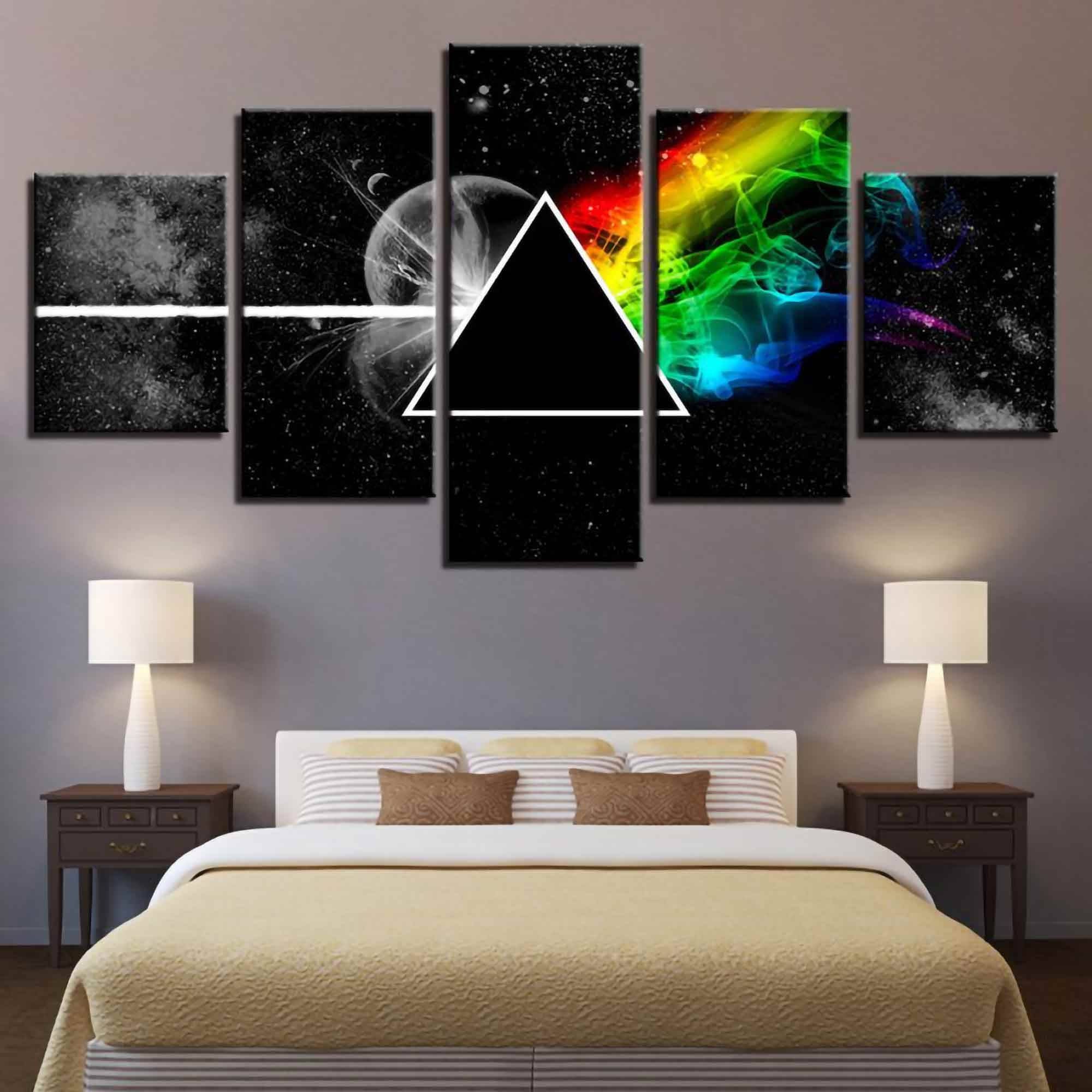 Rock Music Pink Floyd 5 Piece Wall Art Canvas Poster Panel Decor