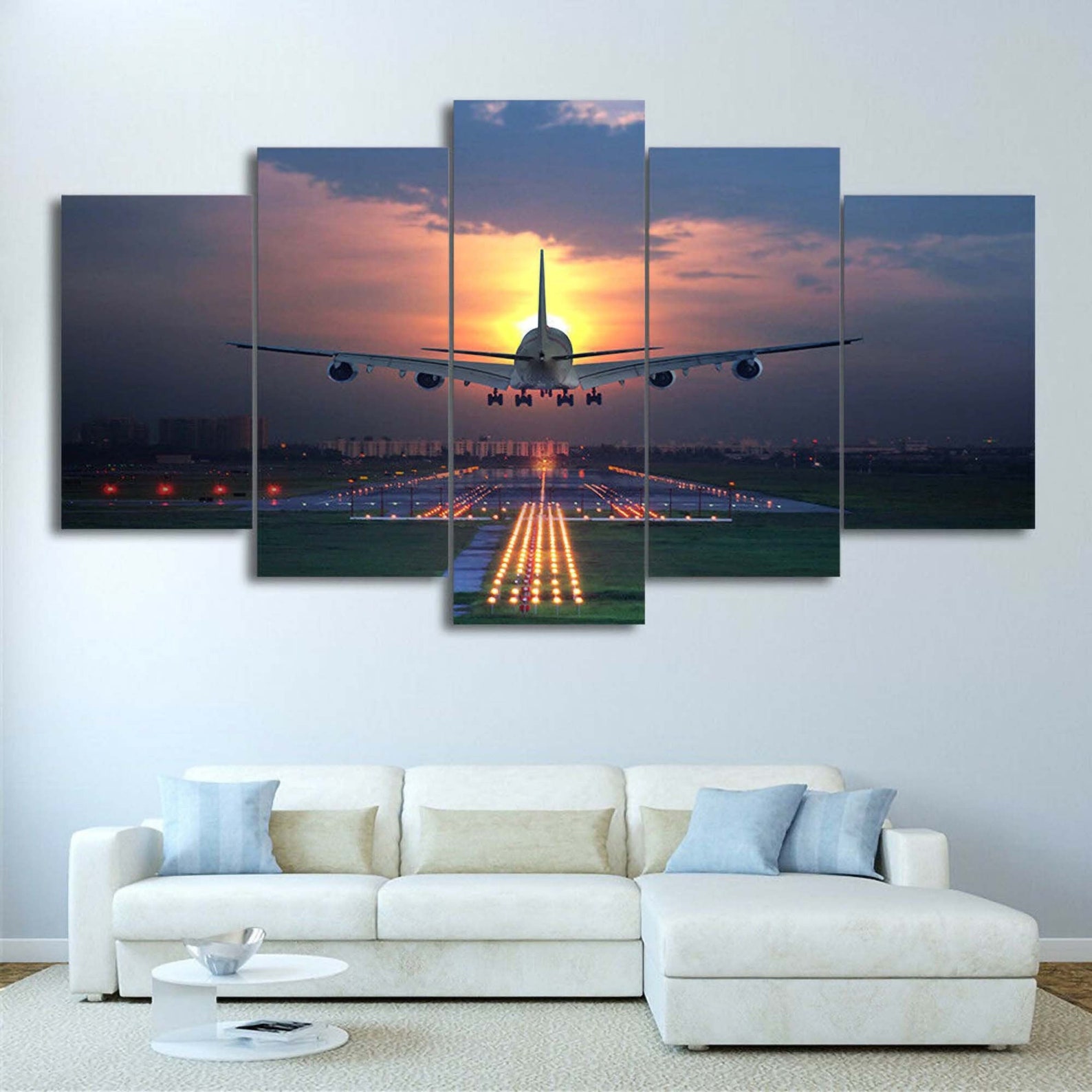 Boeing Aircraft Airplane Landing Sunset Aviation Decor Canvas - Etsy