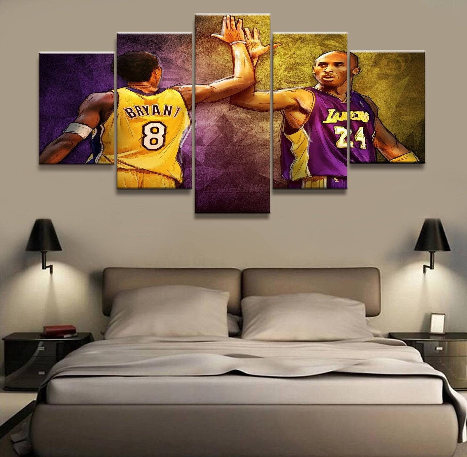 Kobe Bryant 5 Piece Canvas Wall Panel Art 8 24 Print Etsy