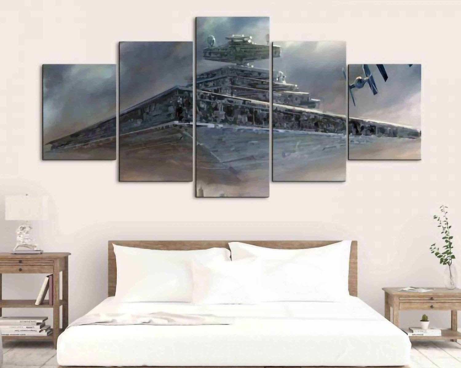 Star Wars Canvas Wall Art Print 5 Piece Hanging Decor Panel Etsy
