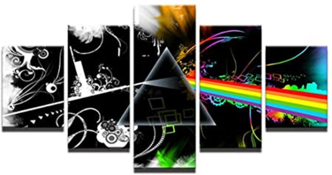 Pink Floyd 5 Piece Wall Art Canvas Hanging Five Panel Music Etsy