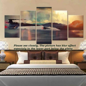 5 Panel X Wing Fighter Canvas  Jet Force Awakens Wall Art Painting