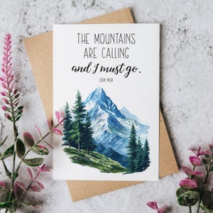 Mountain Whispers John Muir Inspired Greeting Card with Envelope