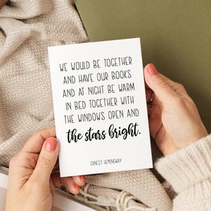 Ernest Hemingway Romantic Quote, Greeting Card with Envelope