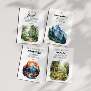 Set of Four John Muir Nature Wilderness Greeting Cards