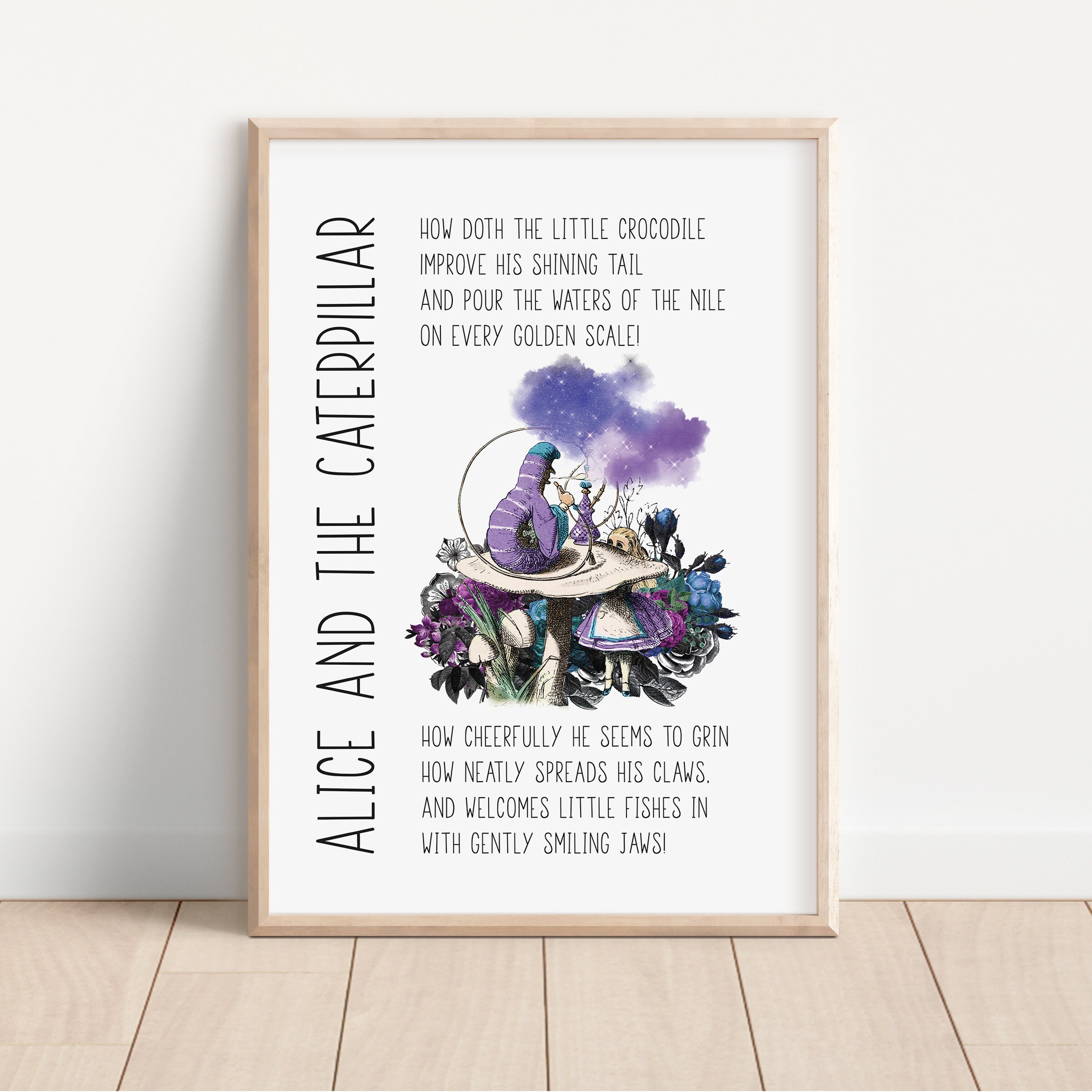 Alice in Wonderland and the Caterpillar Wall Art, How Doth the Little ...