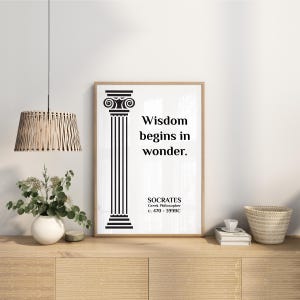 Socrates Philosophy Print, Wisdom Quote Wall Art, Unframed Print
