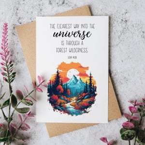 John Muir Forest Wilderness Quote Greeting Card with Envelope