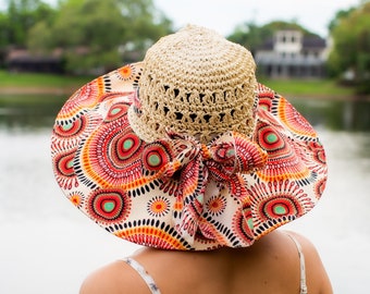 Floppy Beach Hat, Summer hat, Wide Brim Cap, Vacation hat, Bridal party hat, Straw Sun Hat Bridal, Women hats, Summer hats women, Beach hat