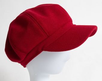 Women's Baker Boy Cap Newsboy Newsie Paperboy Fiddler Cabbie Hat Flat Beret in Black Tweed for Fall Winter Spring Season