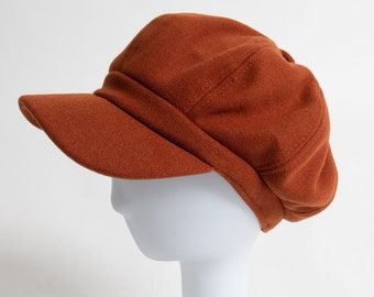 Womens wool hat, Hipster cap, Newsboy hat, Crochet hat, Vintage hat, Reversible hat, Cabbie hat, Peaky blinders hat, Hippie women's hats