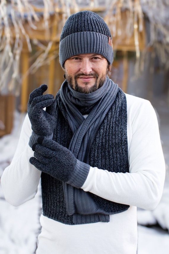 Set Invernale Uomo Berretto-Sciarpa-Guanti - Termico, Touch Screen, Fodera In Pile, Taglia Unica - Foto 8