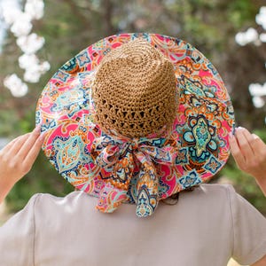 Summer Hat for Women, Beach/Vacation Hat, Straw Bucket Hat, 5&quot; Wide Brim Sun Hat for Women, Travel Foldable Hat Navy Blue