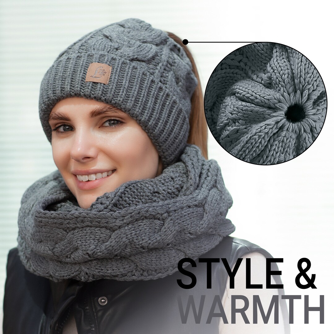 Beanie Pattern Hat, Pony Tail Hat Pattern, Top Knot Hat Pattern, Chunky Winter Hat Pattern