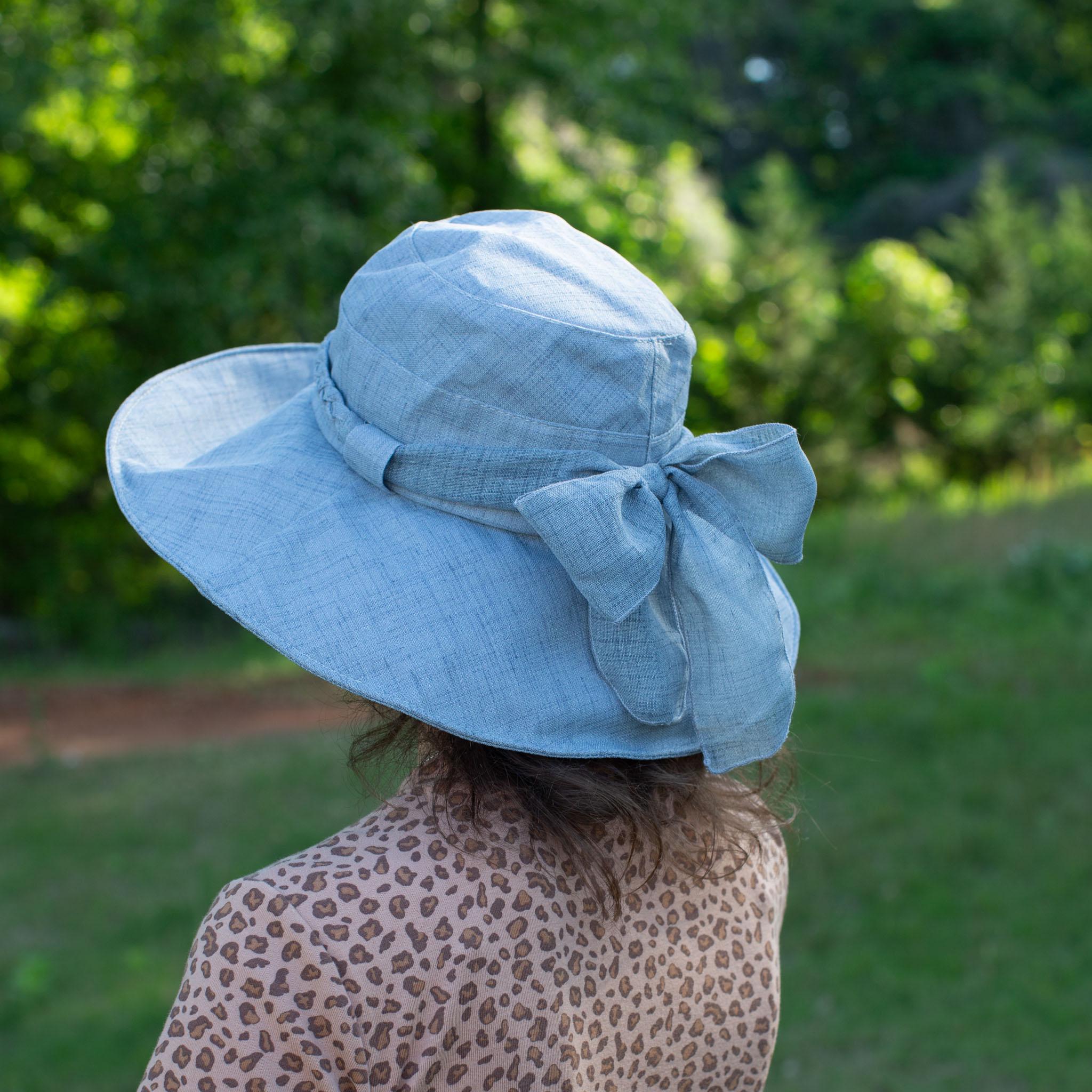 Cotton Linen Foldable Bucket Hat for Women, Floral Fedora Women main image 3