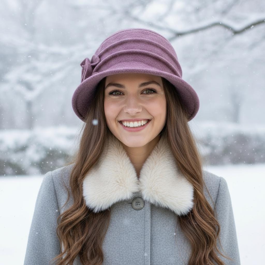 Handmade Wool Bucket Cloche Hat – Foldable Fedora – Warm  display picture 2