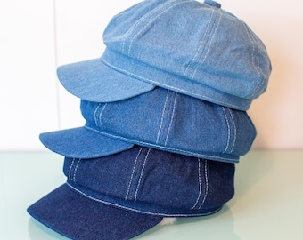 Denim Newsboy Cap Unisex Oversize ,Spring Summer Fall Hat for Men Women, Newsboy Hat for Men Women, baker boy hat, Holiday Gift Gift for her