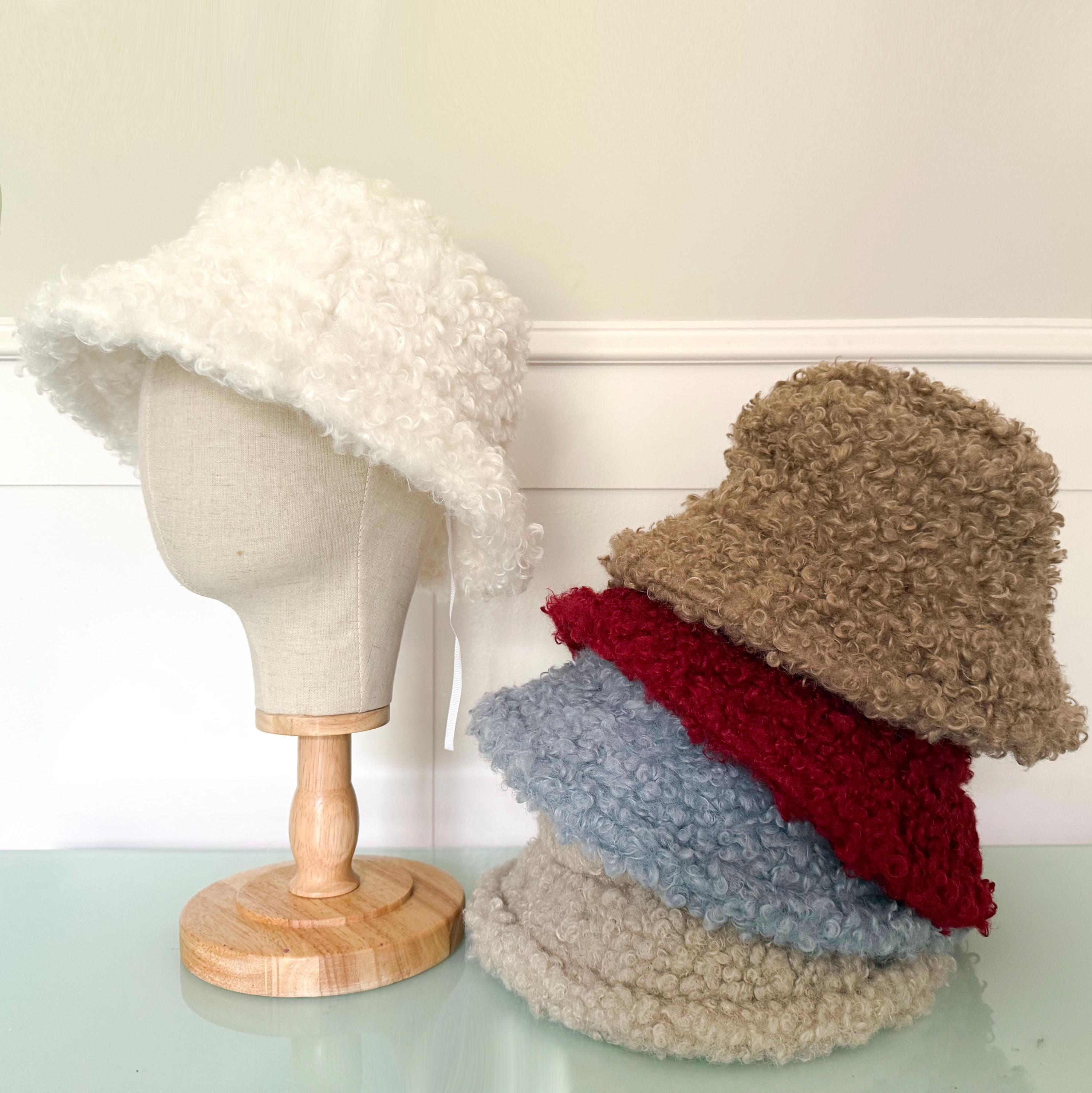 Gorgeous Winter White Wool Sherpa Style Bucket Hat Adjustable Unique il_fullxfull.3541006478_npbx.jpg main image 4