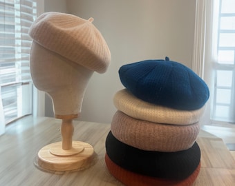 Beret Women&#39;s Autumn Winter New Solid Color Wool Retro Wild Painter Trend Literary Hat