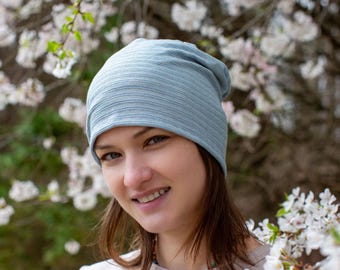 Summer beanie super light several colors cotton blend melange skin-friendly women sports chemo
