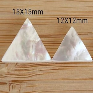 20mm Top Quality Mother of Pearl Triangle Shape Flat Cabochon Gemstone Fashion Jewelry Making Rings Bracelet, Pendant for Necklace, All Size