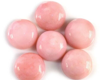 High Quality Natural Pink Opal Round 10mm Shape Flat back Cabochon Loose Gemstones Jewelry, Birthstone Gemstones, Rings, Bracelet, All Sizes