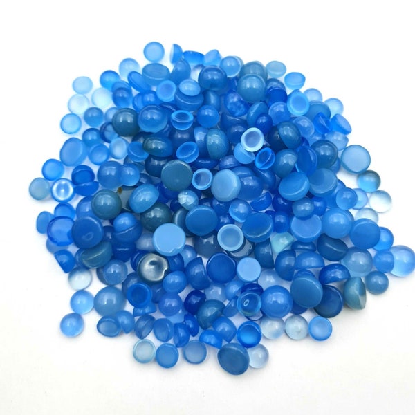 Calcédoine bleue, forme ronde, cabochon à dos plat, 10 mm, fabrication de bijoux, pierres précieuses naturelles, calcédoine bleue pour pendentif, bagues, toutes tailles