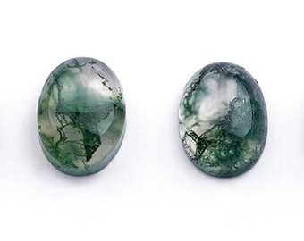 8x12mm Agata muschiata naturale Forma ovale Cabochon con retro piatto Pietra preziosa sciolta per la creazione di gioielli Fasion, Anelli per bracciali Pendenti, Tutte le misure disponibili