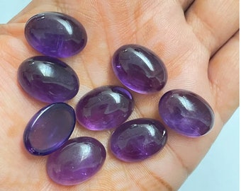 Beautiful Natural Purple Amethyst Oval Cabochon Gemstone for Jewelry, February Gemstone Bracelet, Pendant, Calibrated Loose Gems, All Sizes