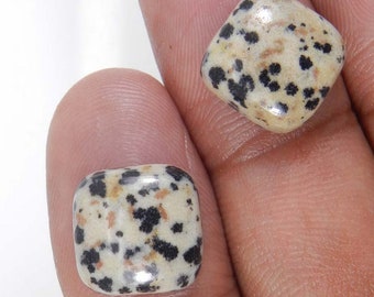Dalmatian Jasper Cushion Shape Cabochon Gemstone for Jewelry Making, March Gemstone Bracelet, Rings, Dalmatian Jasper Rings, Earrings