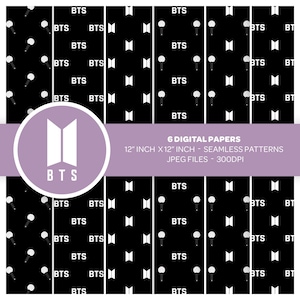 BTS Kpop Digital Paper BTS Decoration Kpop Decoration Printable Paper Seamless Paper